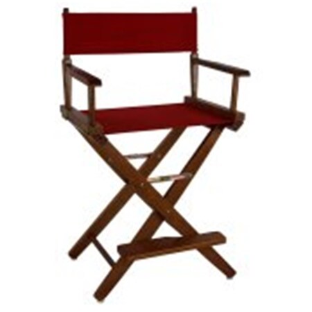 American Trail 206-24-032-11 24 in. Extra-Wide Premium Directors Chair, Oak Frame with Red Color Cover 206-24/032-11